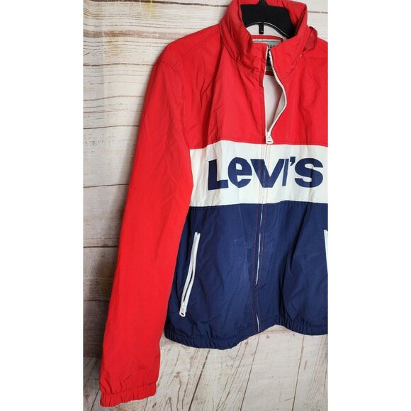 Levi Strauss & Co. Original Riveted Medium Hooded Full Zip Windbreaker Jacket - Picture 4 of 14